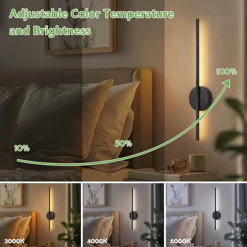 2X 50cm/80cm Battery Wall Light Wireless Rechargeable Magnetic Sconce Remote LED