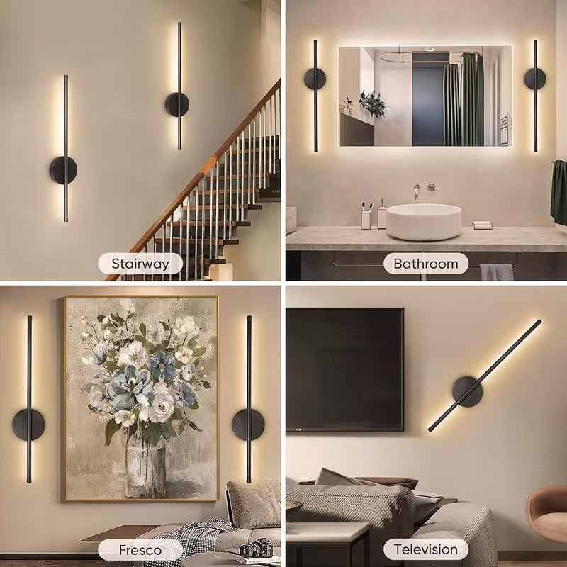 2X 50cm/80cm Battery Wall Light Wireless Rechargeable Magnetic Sconce Remote LED