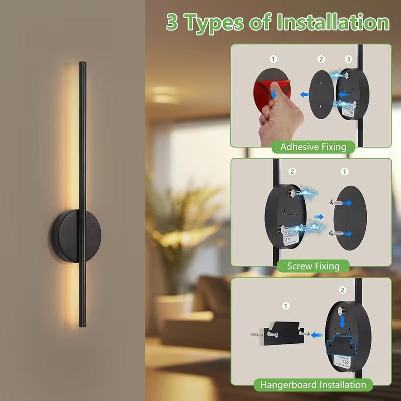 2X 50cm/80cm Battery Wall Light Wireless Rechargeable Magnetic Sconce Remote LED