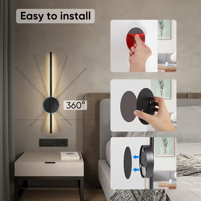 2X 50cm/80cm Battery Wall Light Wireless Rechargeable Magnetic Sconce Remote LED